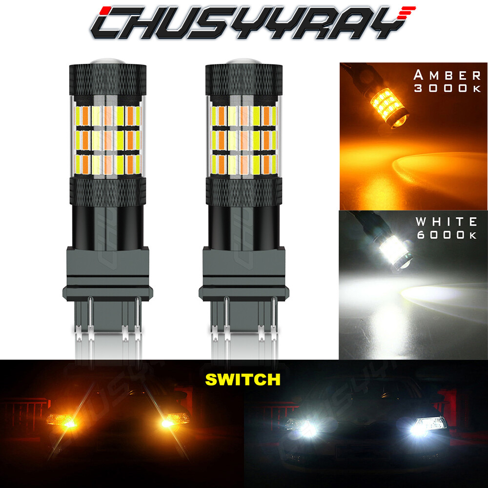 3157 4157 3457A Front Turn Signal Lights Amber LED Bulb for Ford