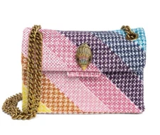 Kurt Geiger London Mini Kensington Rainbow Striped Crystal Crossbody Bag NWT