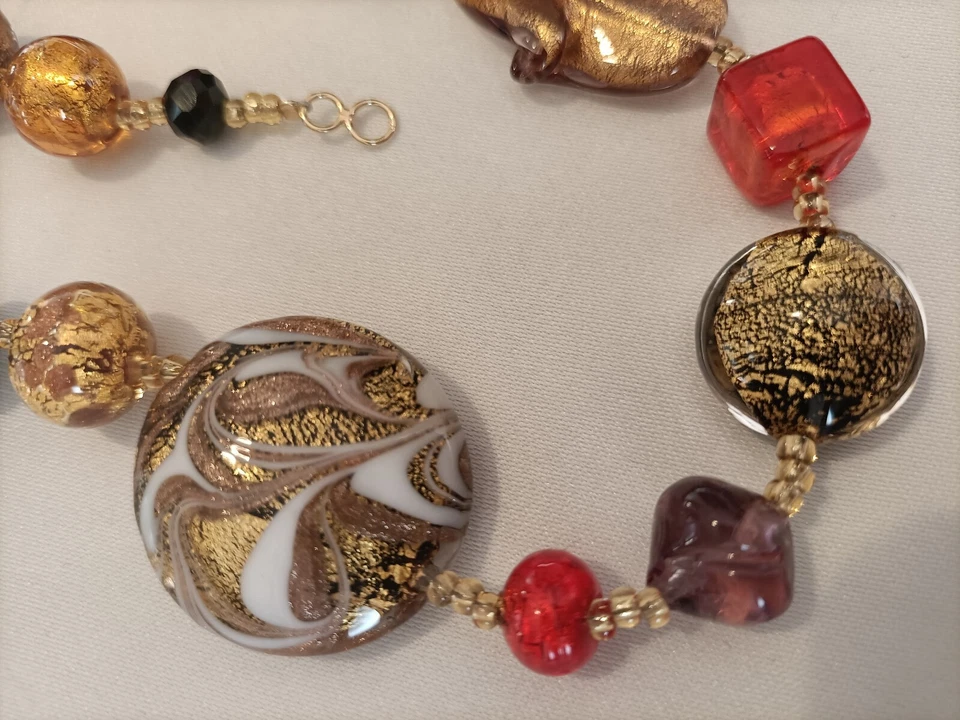 "Murano di Francesca" collana di perle Veneziane Made in Italy, pezzo unico. - Immagine 4 di 4