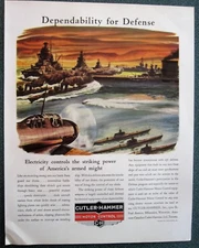 Submarines,Planes,Aircraft Carrier,Battle Ships WWII Ad