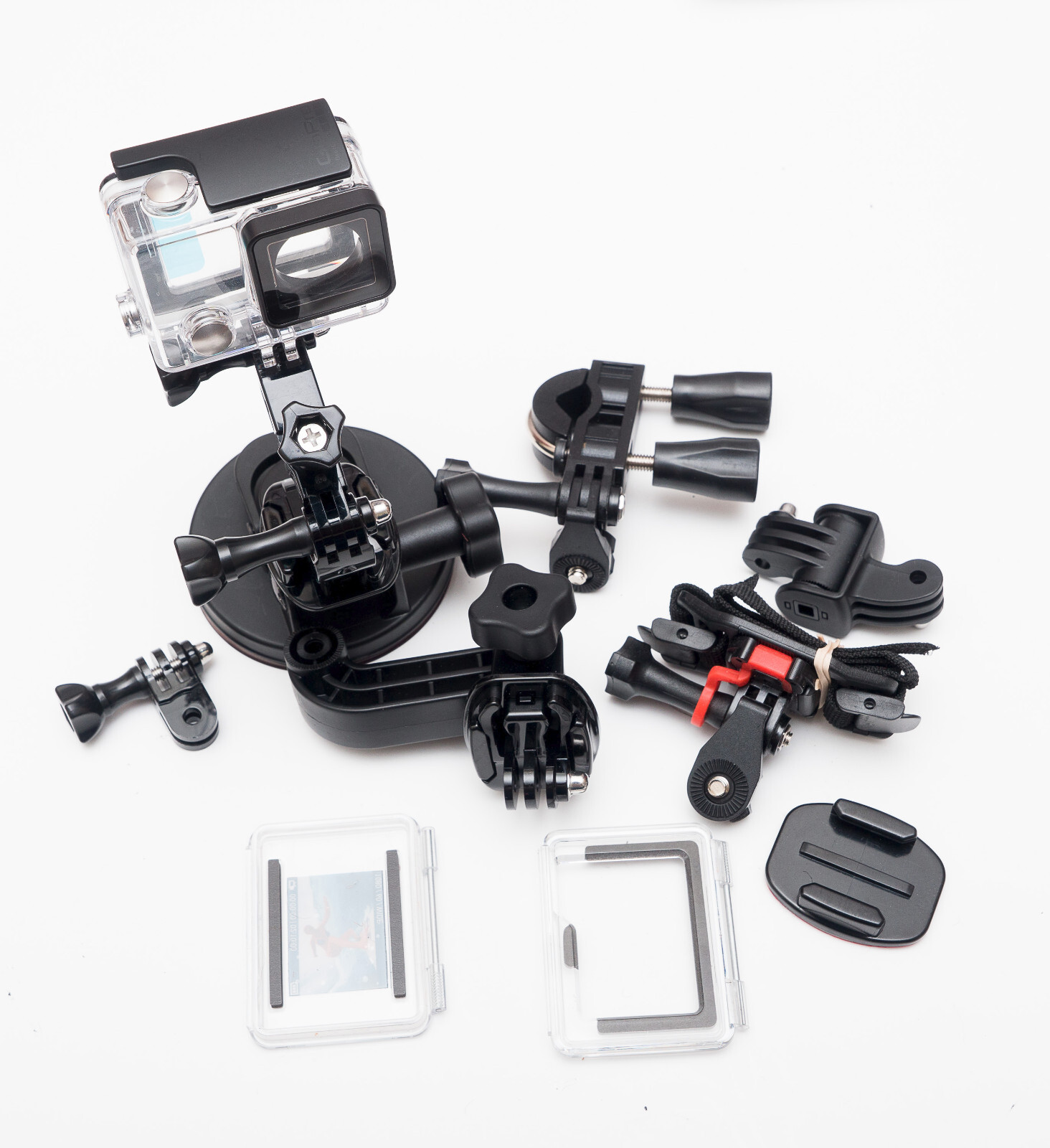 GoPro OEM Hero 4 Dive  Housing w/ various OEM accessories, backs, mounts-image