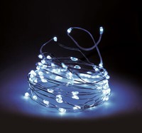 Draht Lichterkette - 40 Led / Kalt Weiß - Leuchtdraht Timer AußEn Weihnachten