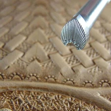 6-Seed Sunburst Border Leather Stamping Tool, Stainless Steel Leather Stamp