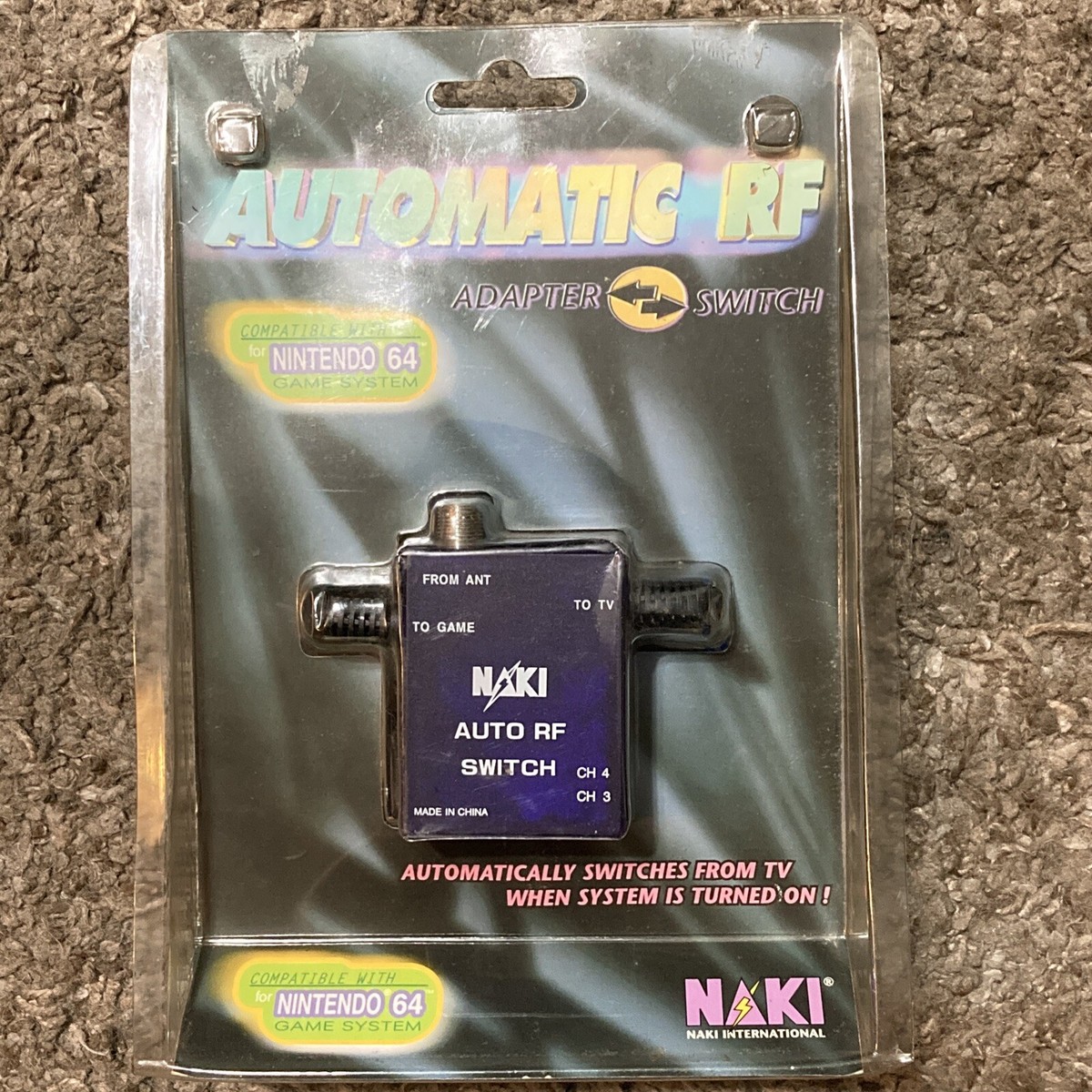 Naki Auto RF Switch Nintendo 64 Gamecube SNES Cable Adapter Switch