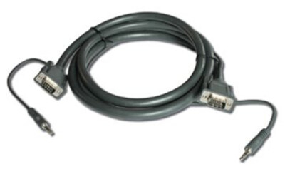 Kramer C-GMA/GMA-50-RST-AG Molded 15-pin HD Plus Audio (Male-Male) Cable (50')