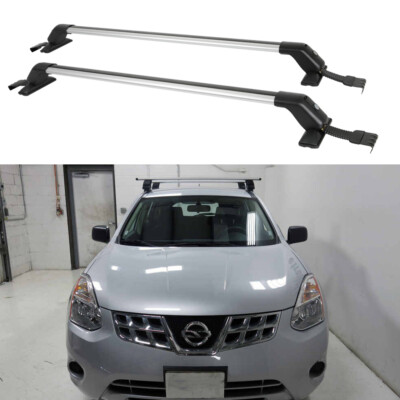 Chrome 43.3'' Car Top Roof Rack Carrier Cross Bar &Lock For Nissan Rogue S SL SV
