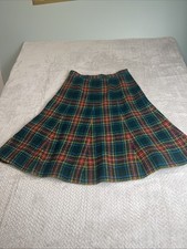 Vintage Tartan Maxi Skirt Red Plaid A Line Wool Academia Preppy 33  Waist