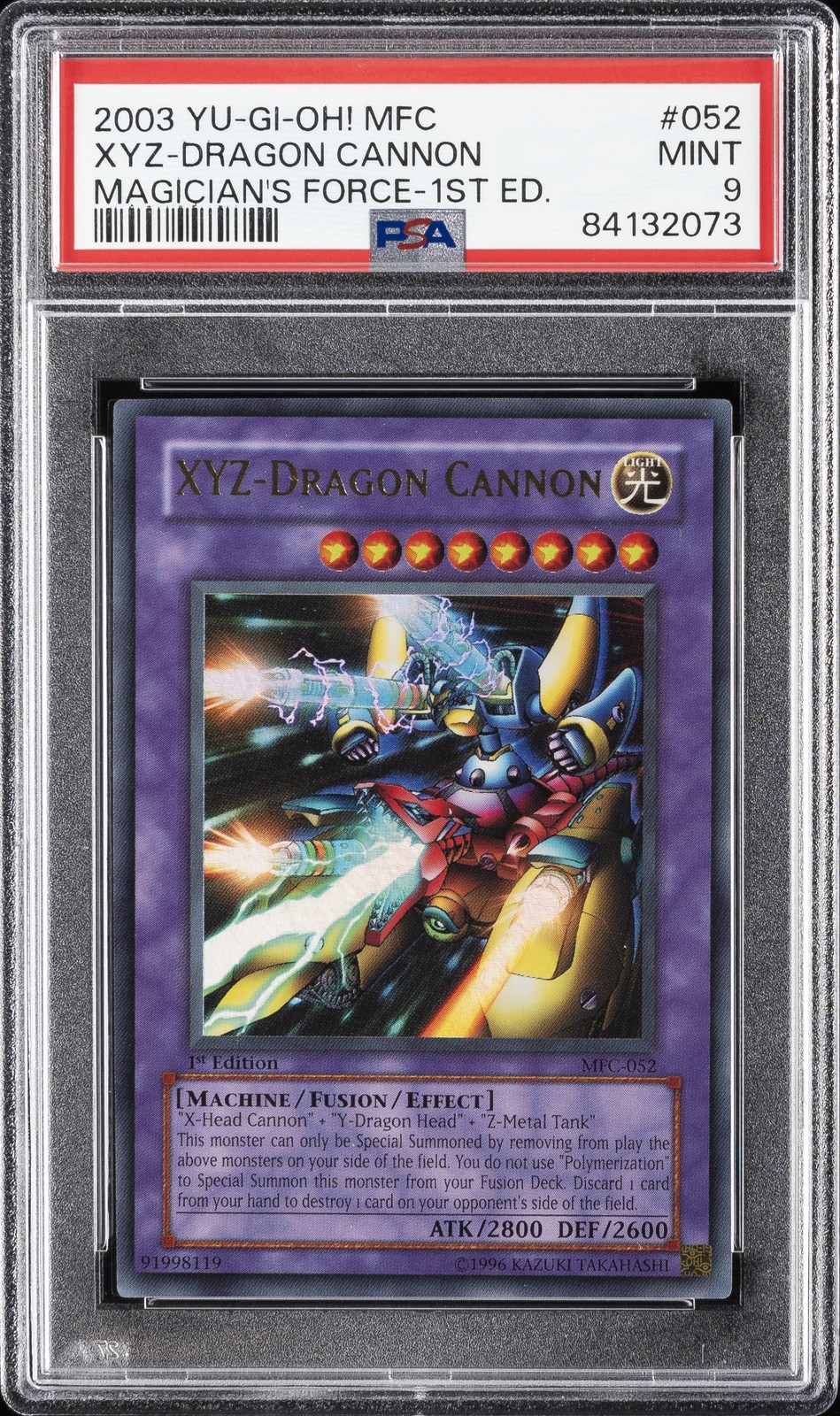 2003 YU-GI-OH! MFC-MAGICIAN'S FORCE 1ST ED #052 XYZ-DRAGON CANNON PSA 9
