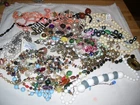 Lot #5 Vintage Beaded Costume Jewelry Parts As Is for Crafts