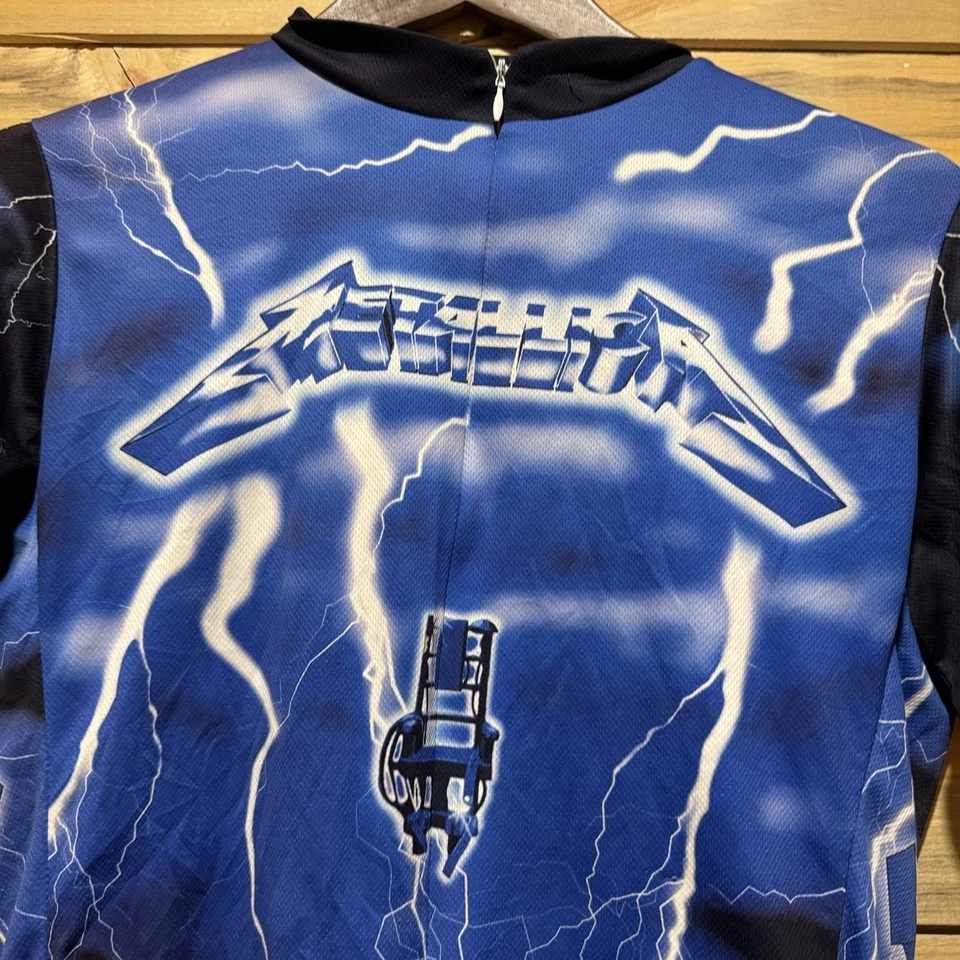 Camiseta masculina de ciclismo 2006 Primal Ride The Lightning Metallica azul média - Imagem 2 de 4