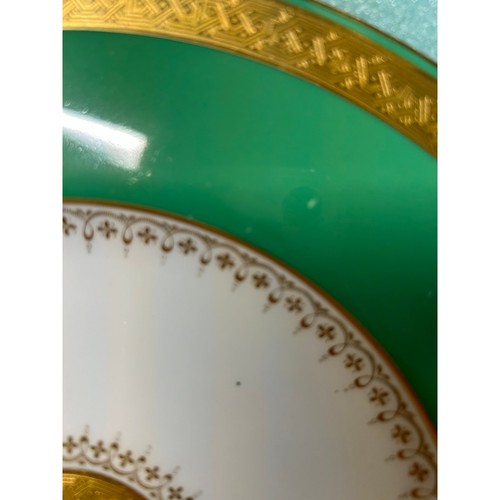 Mintons Tiffany & Co Raised Gold on Green 10.25" Plate G5742 Pattern C. 1880's - Picture 9 of 10