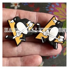 2 Piece PITTSBURGH Hockey Team Silicone Focal Beads DIY Jewelry Pens Etc.