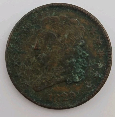Photo of a 1829-P Half Cent from an eBay listing that sold on Jul 22, 2026
