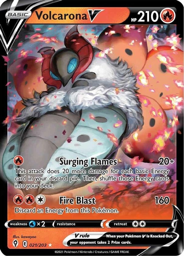 Volcarona V - 021/203 - Pokemon Evolving Skies Sword & Shield Ultra Rare Card NM