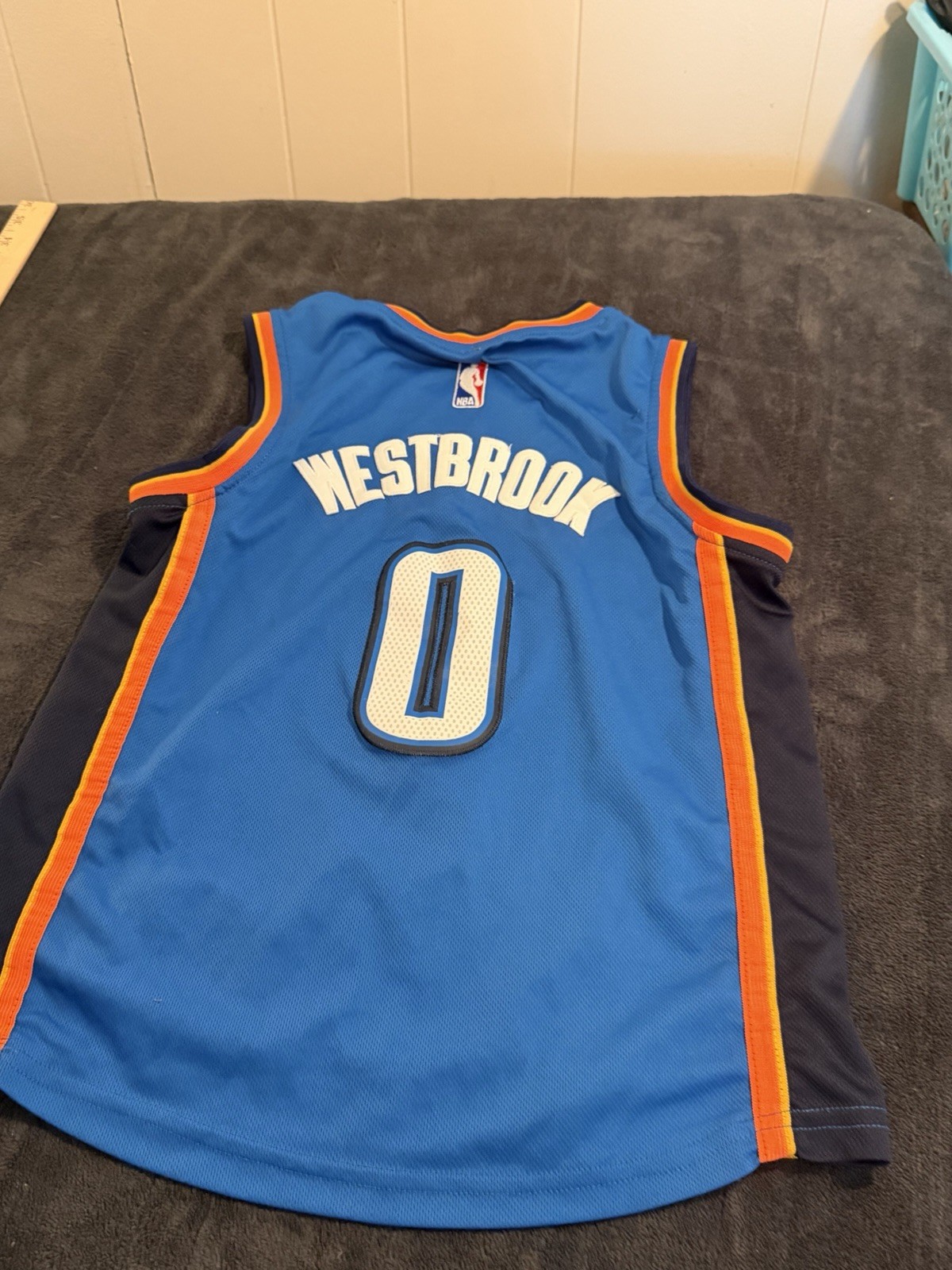 Adidas Russell Westbrook #0 Oklahoma City Thunder OKC NBA Jersey Boys Medium thumbnail 7
