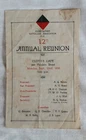 Australian WW1 era 21/Bn 12th Annual Reunion programme. 1930 Melbourne.