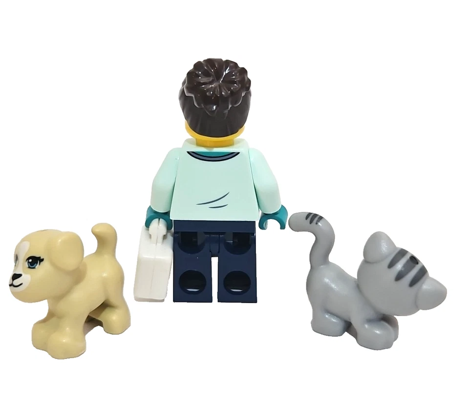 Lego Ветеринарная Минифигурка Женщина Ветеринар Собака Кошка Уход за Животными Медицинская Фигурка Как новый на картонке Лот - Изображение 2 из 2