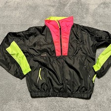 Columbia Vintage Jacket Mens Large Windbreaker Neon Pink Intertrainer 80s