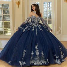 Glitter Strapless Quinceanera Dresses for Girls Lace Appliques Ball Gowns Corset