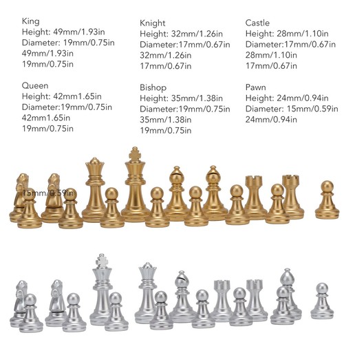 Chessmen Gold And Silver 32 Pieces Chess Game For Puzzle Games HO
