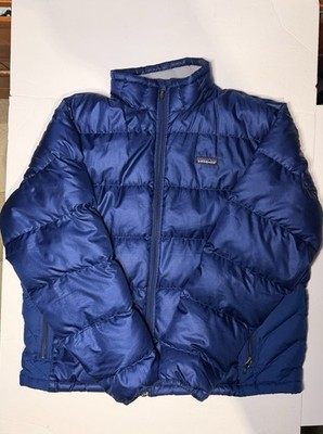 Patagonia Down Jacket Mens XL Blue Puffer Full Zip Insulated Outdoor *see Descri