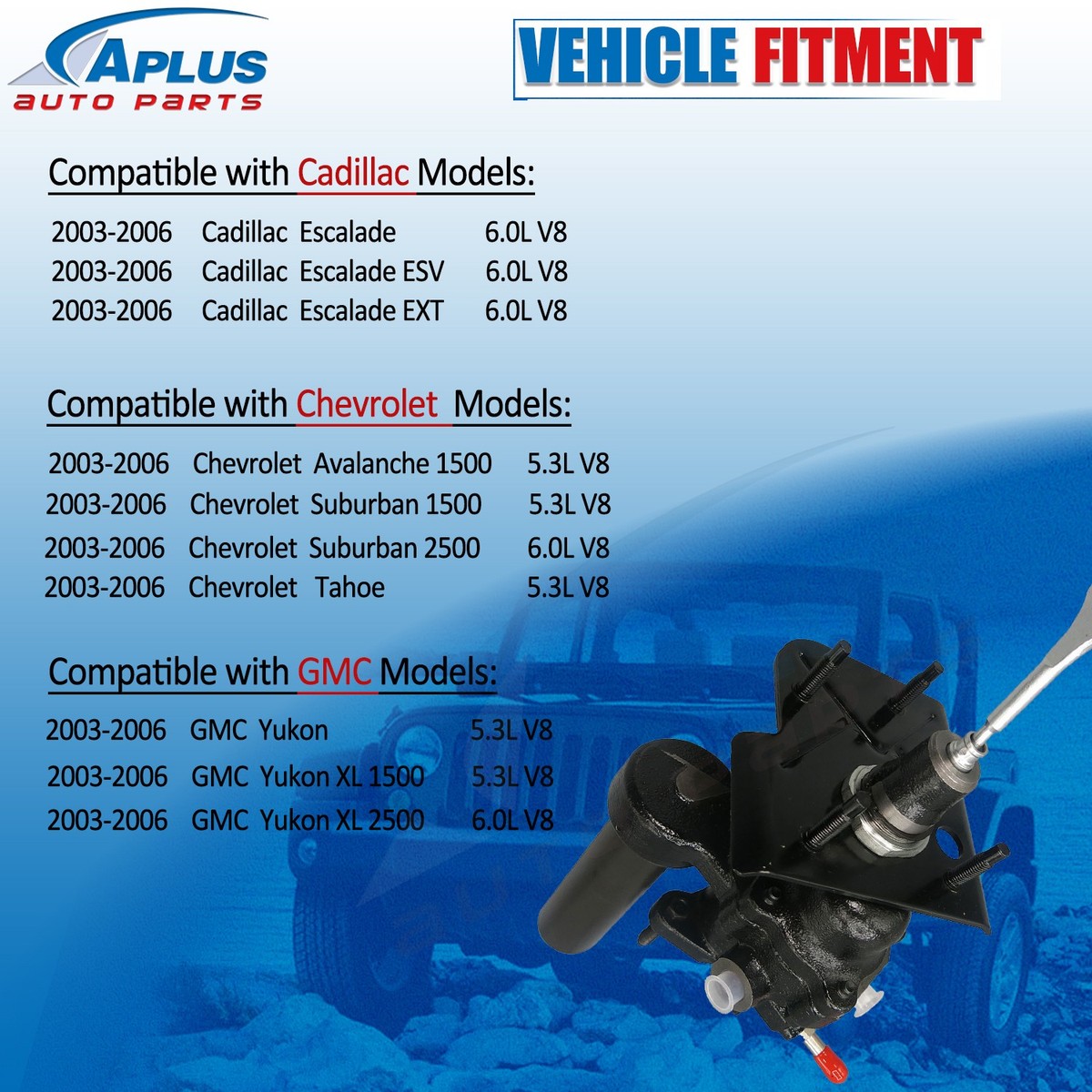 Brake Booster With Master Cylinder Hydro-Boost Brake Booster For 2003-2006 Cadillac Escalade/GMC Yukon/Chevy Tahoe Hydro E Brake