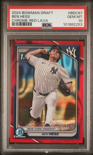 2024 Bowman Chrome Draft Ben Hess Red Lava Refractor 1st #4/5 PSA 10 Gem Mint