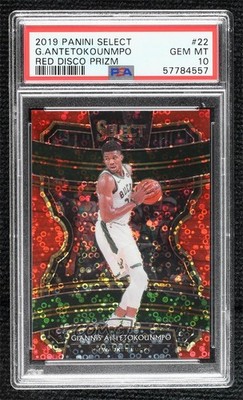 2019 Select Concourse Hybrid Red Disco Prizm 7/49 Giannis Antetokounmpo #22 0l1d