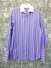 Ralph Lauren Purple Label French Cuff Dress Shirt Cotton Silk Men's 16 Italy