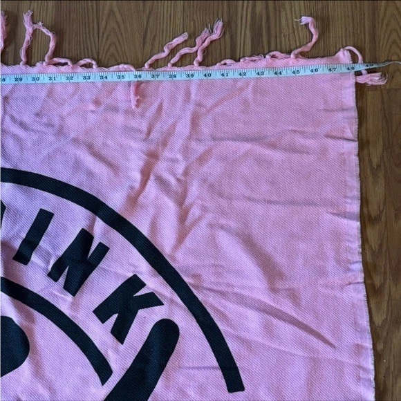 Pink Victoria's Secret Love Hot Pink Logo Classic Fringe Throw Blanket Y2k - Image 2 of 4