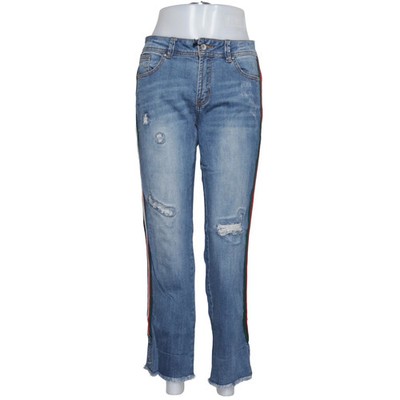 Buena Vista, Jeans, Größe: S, MALIBU-ZIP-STRAIGHT 7/8, Blau/Mehrfarbig #5KN