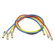 Yellow Jacket 29983 Manifold Hose Set, 36 In, Red, Yellow, Blue, Angle: 45