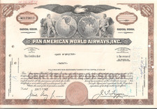 #A1395 Gary M. Spector 1967 Pan American World Airways Stock certificate 20 shrs