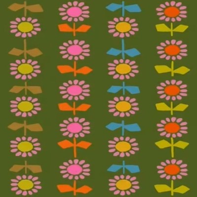 Canvas Grün Blumen Catnap Daisy Stripes Ruby Star Society ab50cmx110cm