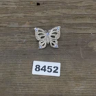 Butterfly Brooch Pin Silver Tone Blue Rhinestone Costume Jewelry Lapel Vintage