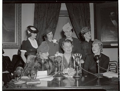 Mrs Franklin D Roosevelt is shown with some of women that met at W- Old Photo