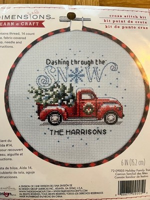 Dimensions 72-09005 Holiday Family Truck, Kreuzstich-Set