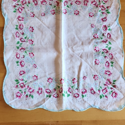 Vintage Floral Collectible Handkerchiefs Lot of 6 Cotton Multicolor