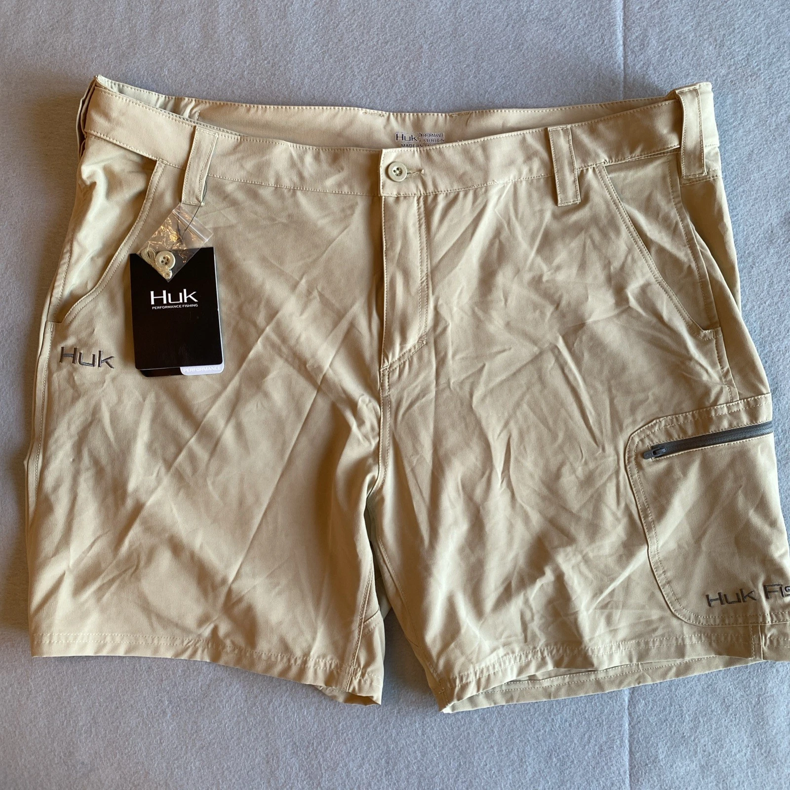 Huk NXTLVL Men Next Level Performance Fishing Shorts Men's Size XXL Khaki NEW