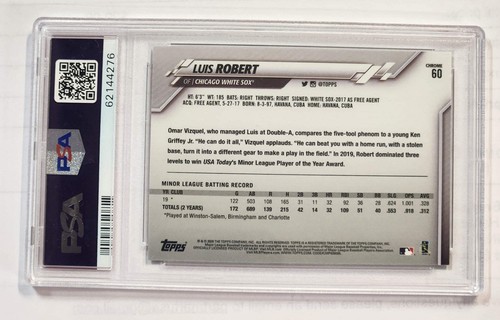 2020 Topps Chrome Luis Robert Rookie 60 PSA 10
