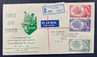 1953 Coronation Set Of 3 Stamps REGISTERED HASLEM FDC To USA Malvern South Pmk