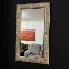 Vintage Floral Mirror , Retro Cottagecore Home Decor , 73cm Large Wall Mirror