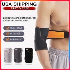 Elbow Sleeve Brace Wrap Adjustable Support Arm Arthritis Tendonitis Pain Relief
