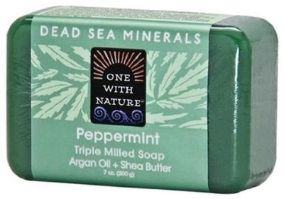 Dead Sea Mineral Soap with Argan Oil and Shea Butter 7 Ounce Peppermint Cleanser