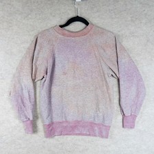 Vintage Faded Dyed Purple Crewneck Sweatshirt Raglan Best Fit S/M Grunge