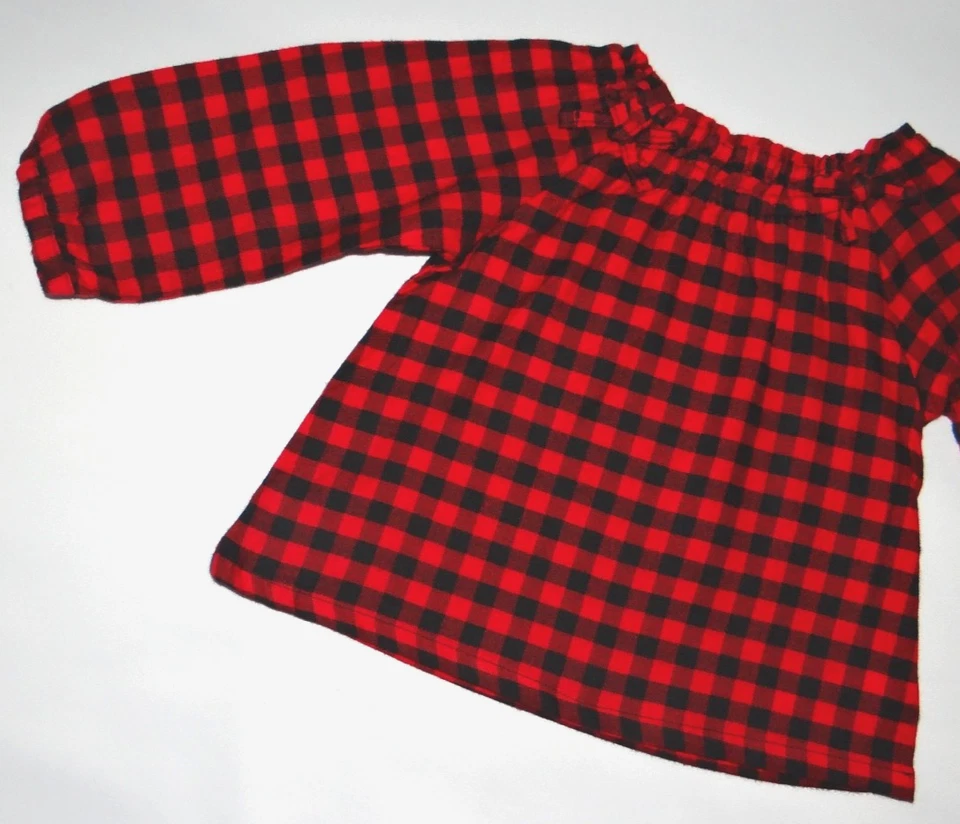 Одежда для девочки, 9 месяцев, фланелевый клетчатый топ и леггинсы Carter's комплект - Изображение 4 из 4