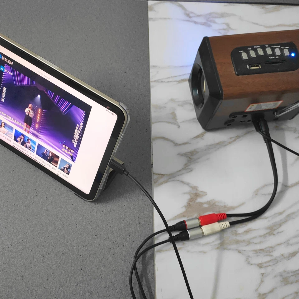 1m 3ft USB Type-C 2 RCA Audio Cable USB-C to 2RCA Jack Converter Adapter Cord - Image 4 of 4