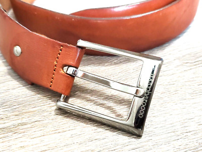 ROCCOBAROCCO Brown Leather Belt 125 cm, 49'' Made in Italy