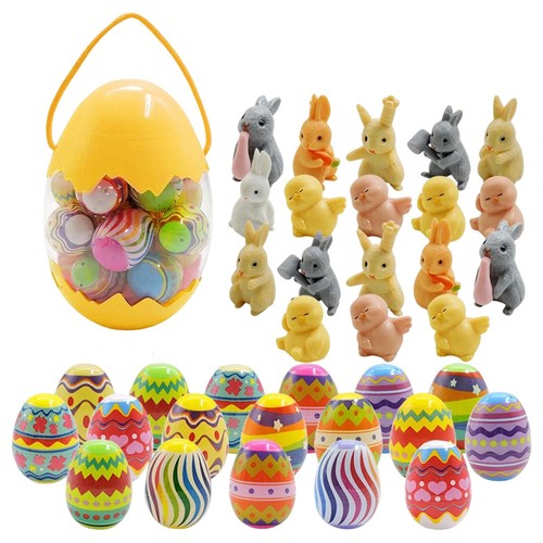 Easter Eggs with Toys Inside 18 Pieces Colorful Toy Eggs Easter Basket Stuffers