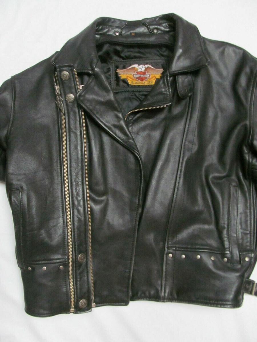 Harley Davidson vintage black leather biker jacket 90-089 Harley Davidson vintage black leather biker jacket 90-089